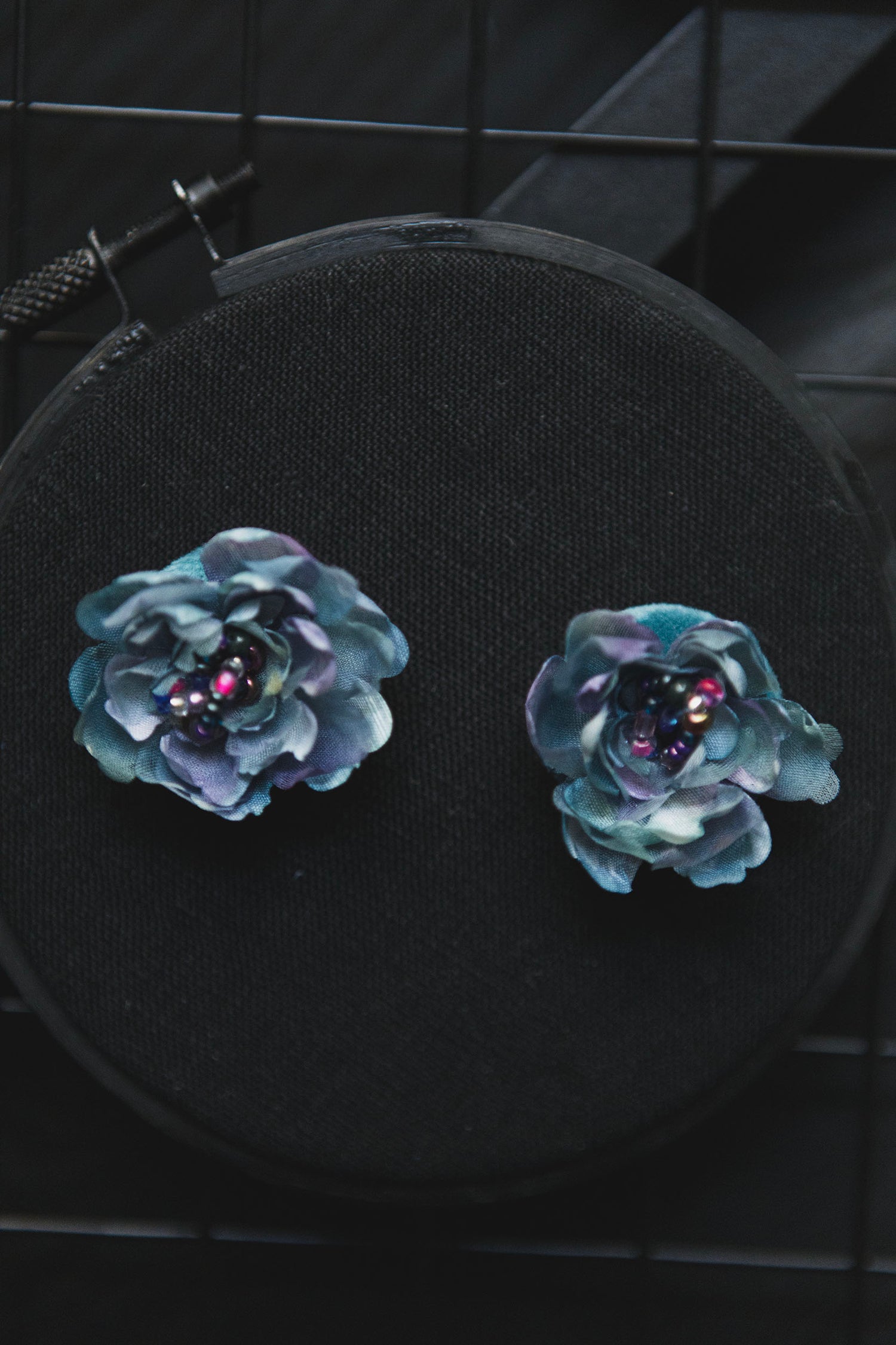 silk flower earrings