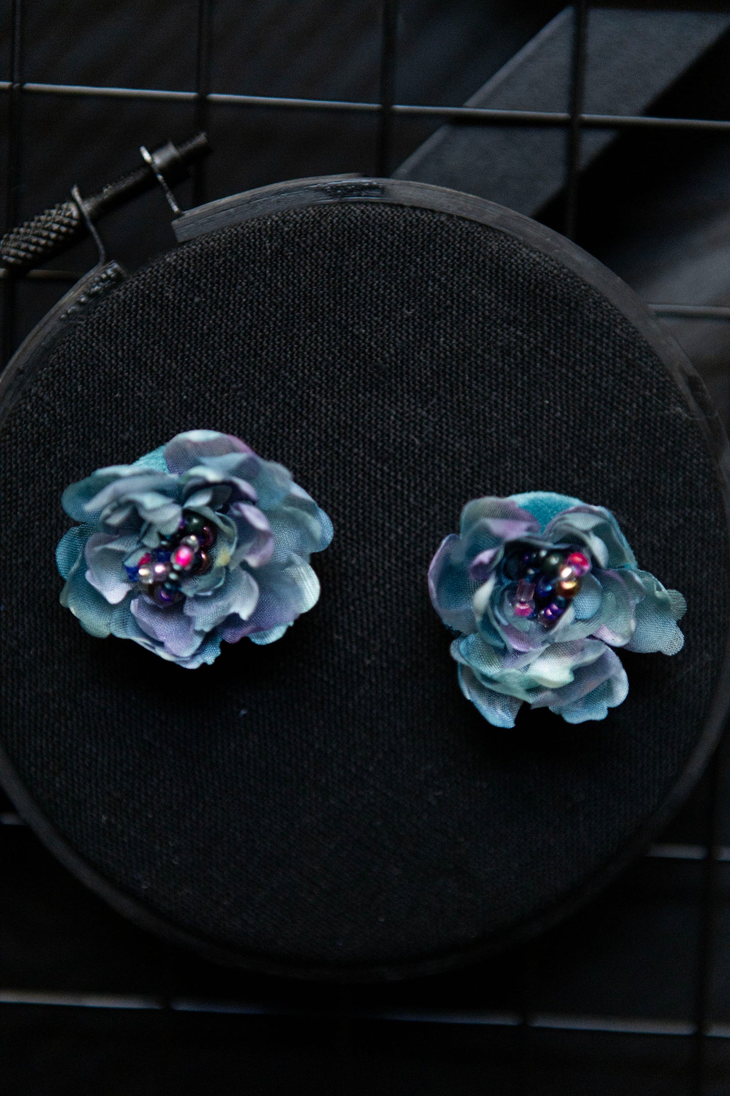 silk flower earrings