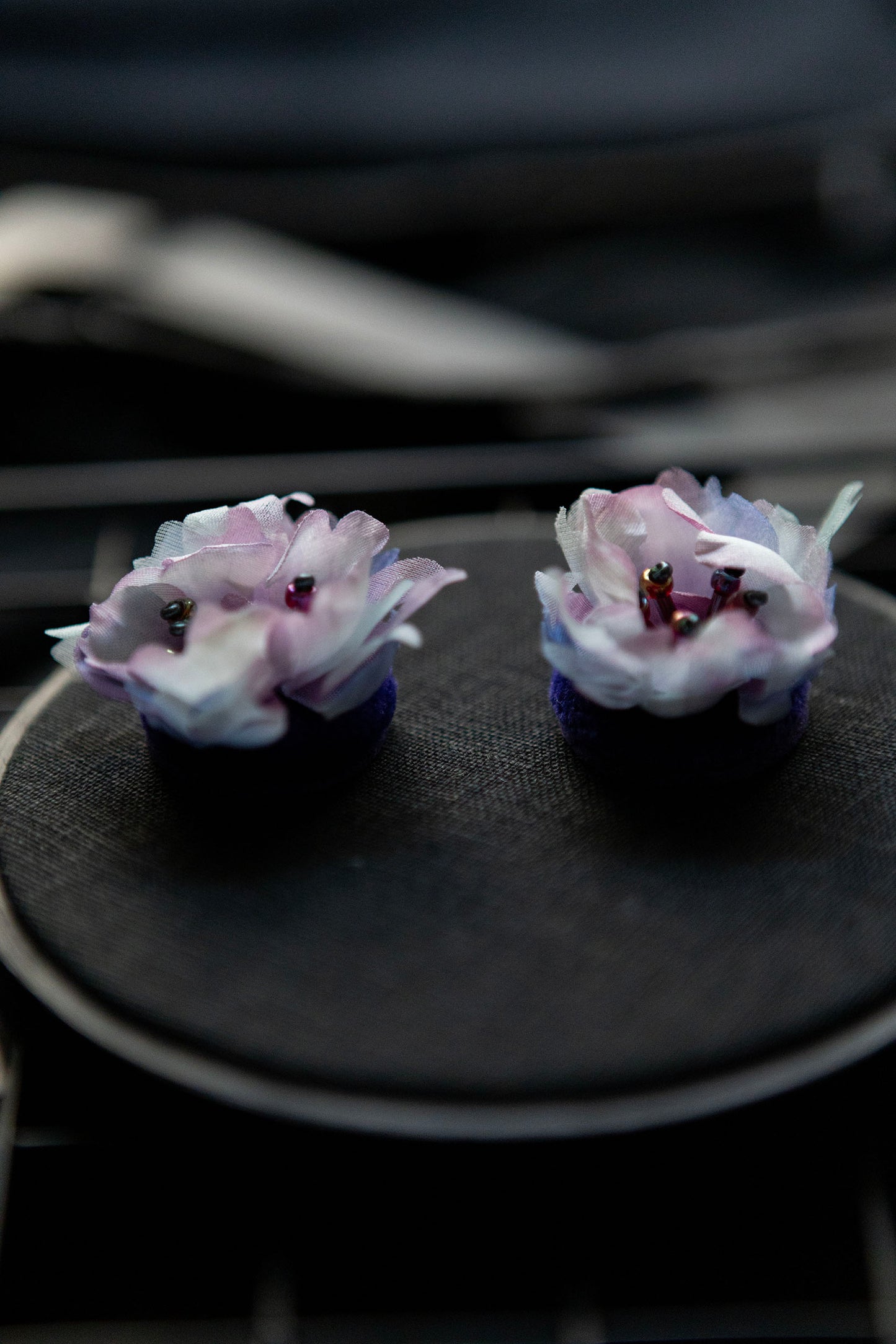 silk flower earrings