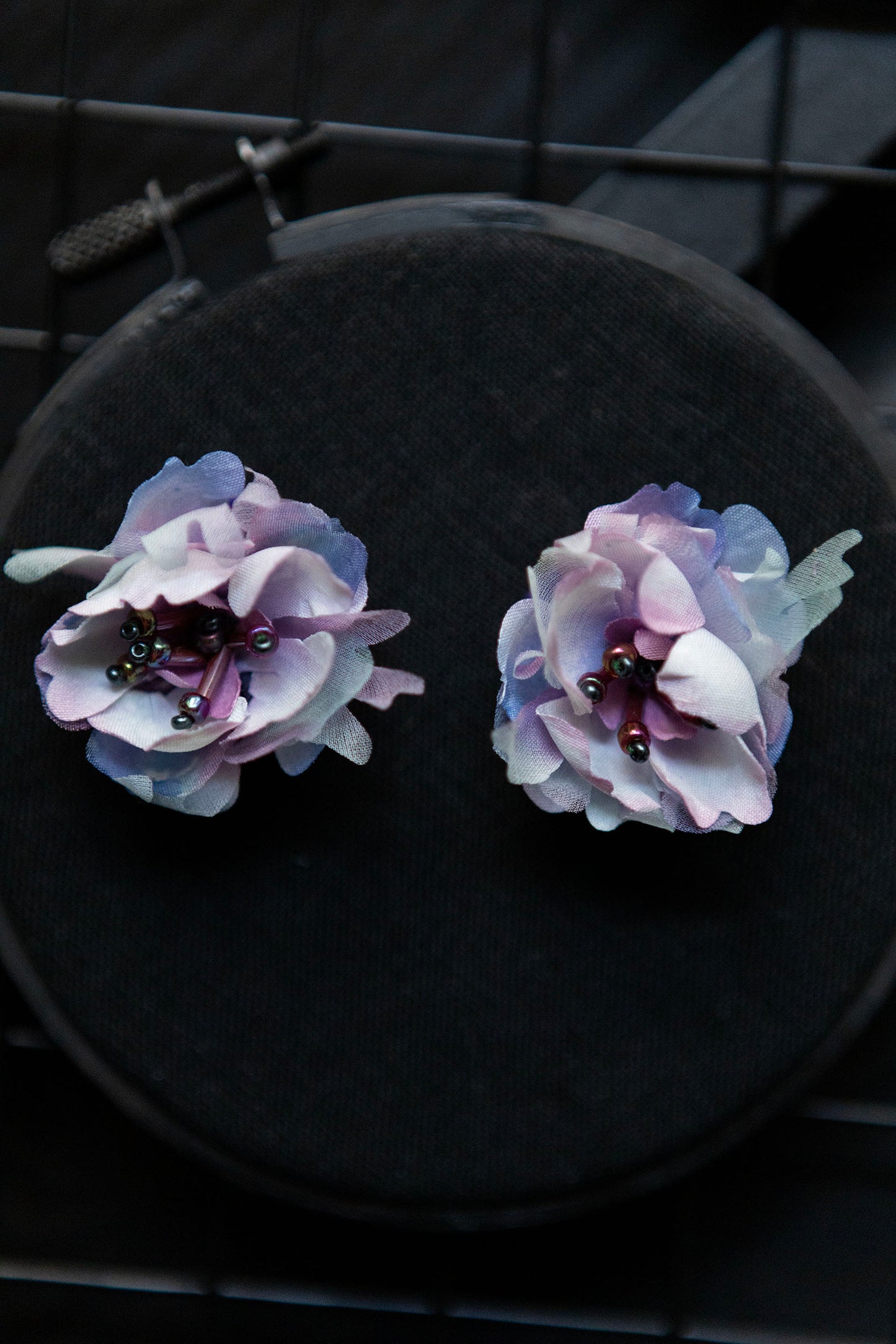 silk flower earrings